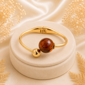 BRACELETE ESFERA MARRON TRANSLÚCIDO