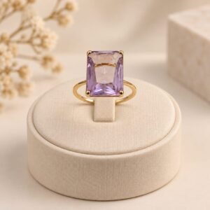 ANEL SOLITARIO PEDRA QUADRADA
