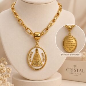COLAR VERNIZ CARTIE C/MEDALHA NOSSA SENHORA