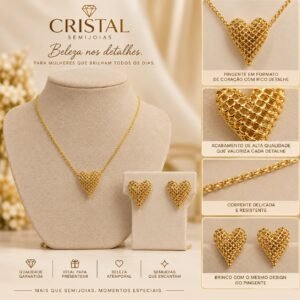 CONJUNTO CORACAO ARAMADO PONTUDO