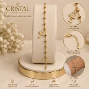 PULSEIRA NOSSA SENHORA CRAVEJADA DE BOLINHA