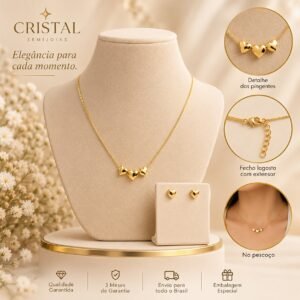 CONJUNTO 3 CORAÇÕES LISO