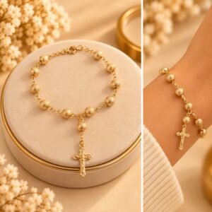 PULSEIRA TERÇO BOLAS FOSCA