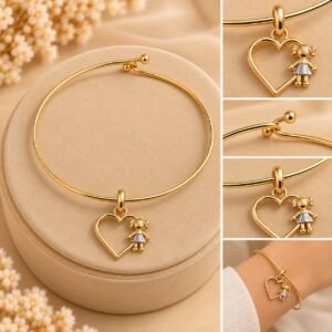 BRACELETE FINO CORAÇÃO COM MENINA