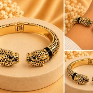 BRACELETE VERNIZ ONÇA DUPLA