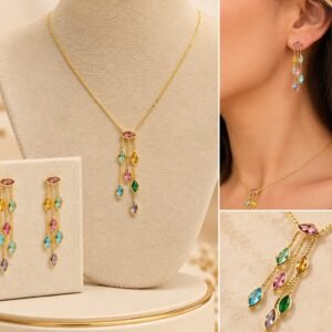 CONJUNTO PEDRINHAS COLORIDAS VENEZIANA